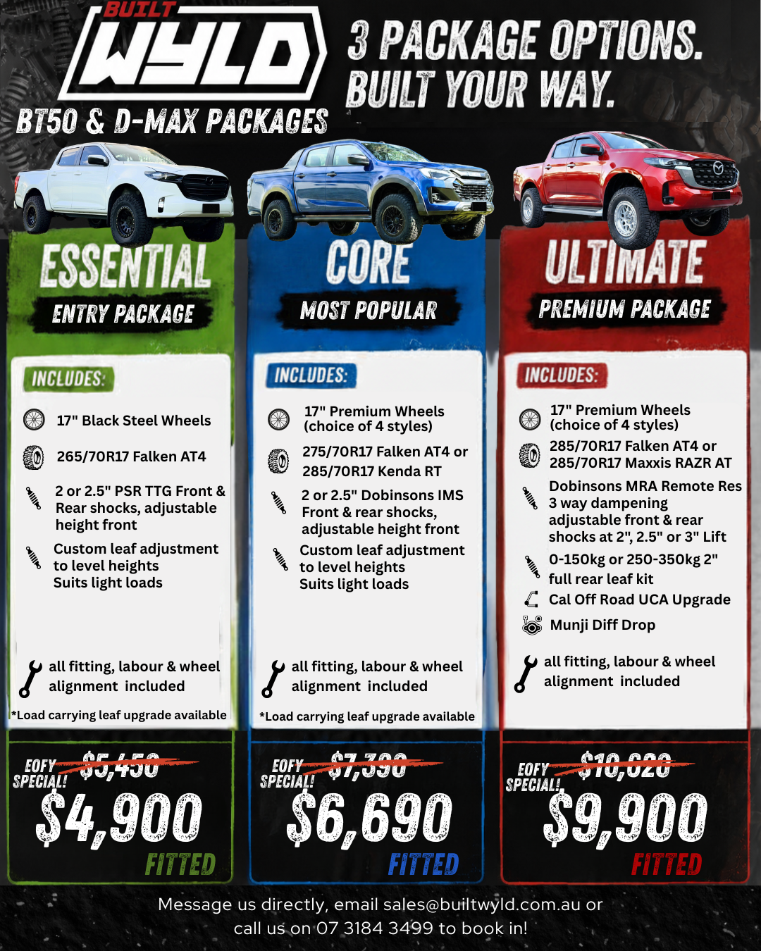 BT-50 and D-MAX Package Levels